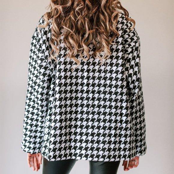 🆕 HOUNDSTOOTH OVERSIZE DOUBLE BUTTON JACKET - Picture 7 of 7